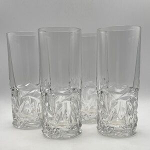 Tiffany & Co. Crystal Rock Cut Highball Tall Glass Set of 4
